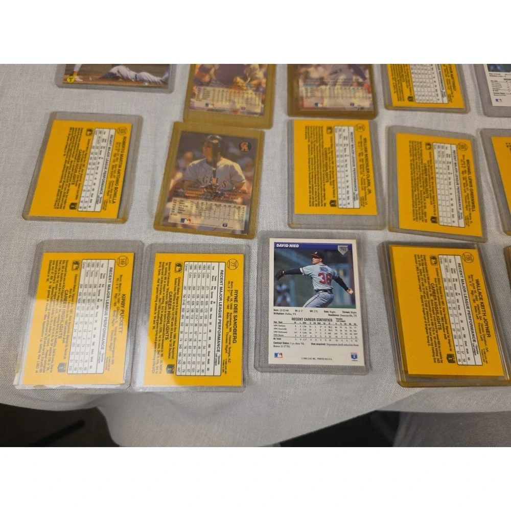 Donruss And Flair Baseball Cards In Penny Sleeve Top Loaders. Very Good...